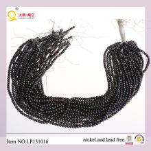 4-5mm Black Potato Shape Pearl String Cultured Lose Freshwater Pearl Strand